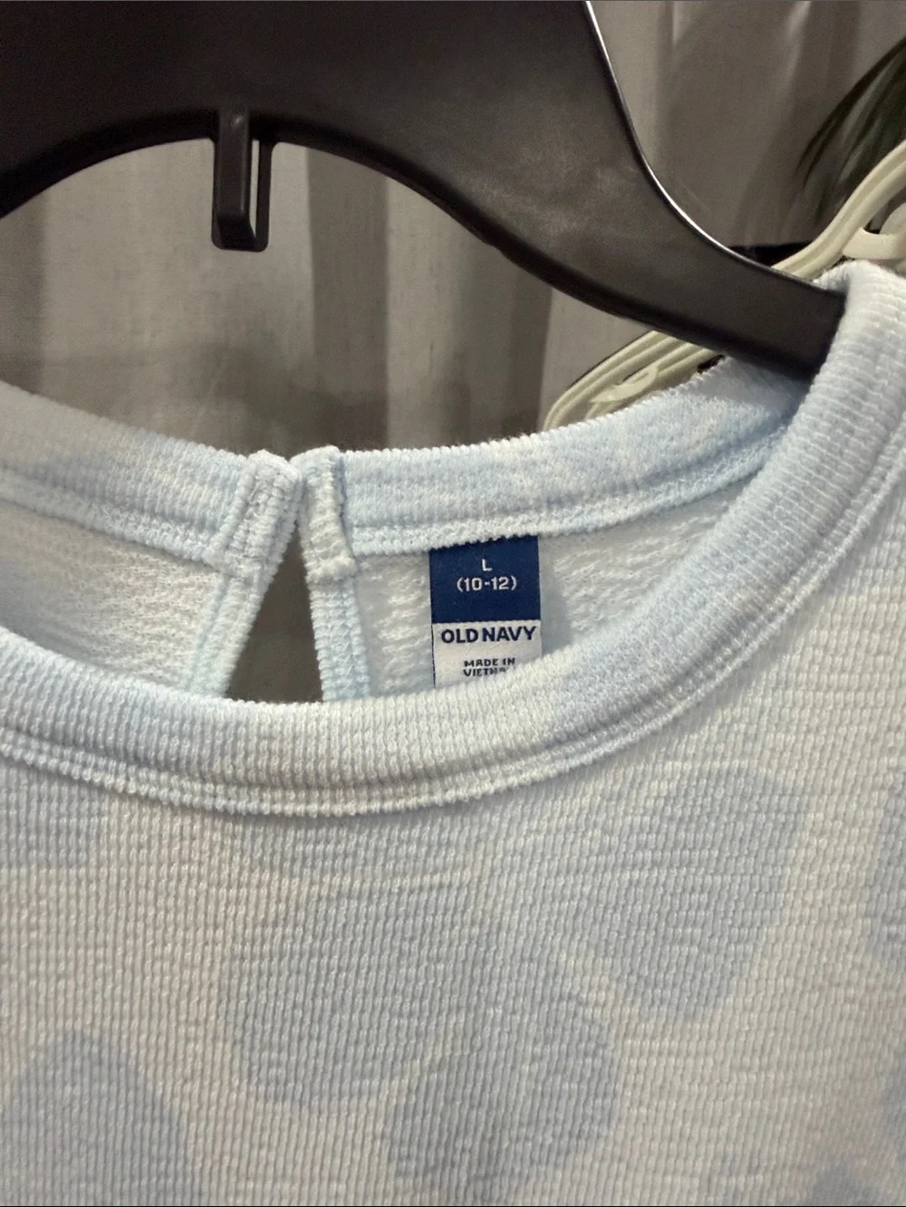 Old Navy Light Blue Textured Drawstring Romper